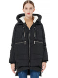 Women Winter Coats Cotton-Padded Coat Long Sleeve Hood Warm Thick Mid-Length Cotton Clothes Women's Clothes