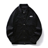 Beige Varsity Jacket Men's Autumn Workwear Baseball Uniform Loose Sports and Leisure Corduroy Jacket