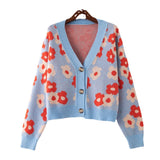 Preppy Aesthetic Sweater Knitted Cardigan for Women Autumn and Winter Loose Fashion