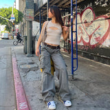 Julia Fox Low Rise Trousers Vintage Straight-Leg Denim Casual Trousers