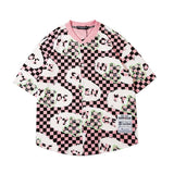 Baggy Baseball Jersey Cartoon Printed Shirt Men's and Women's Loose Casual Baseball Uniform