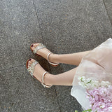 Flat Dress Sandals Summer Flat Hollowed Buckle Strap Casual Sandals