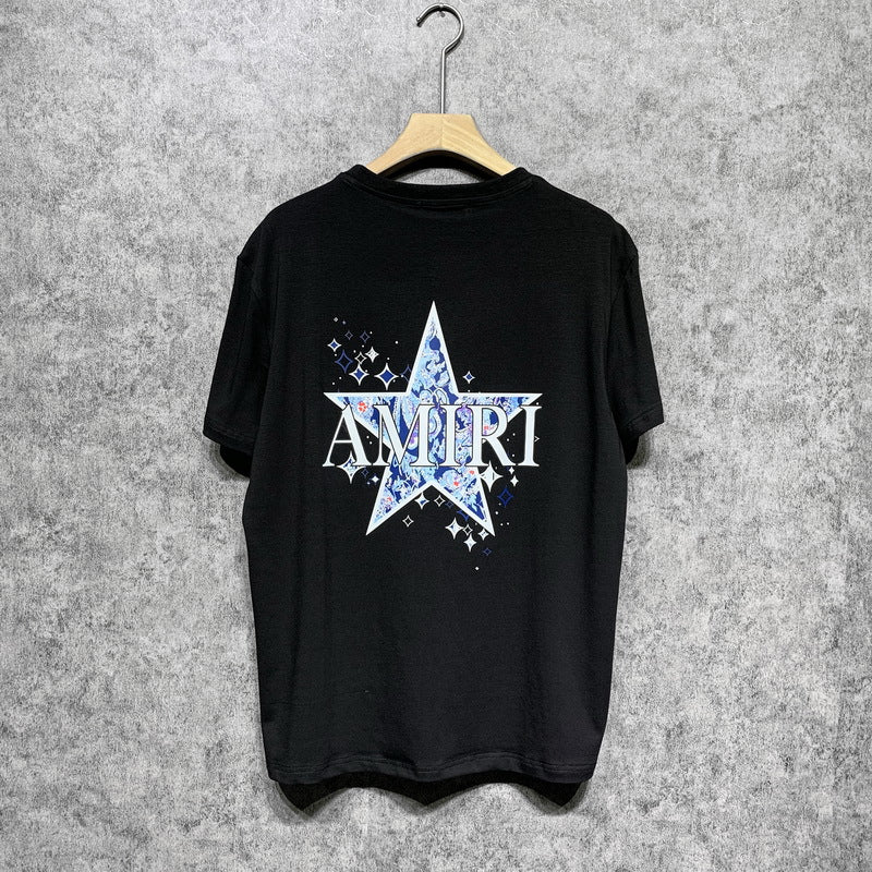 Amiri T Shirt Casual Hip Hop High Street round Neck Short Sleeve T-shirt