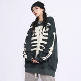 Skeleton Varsity Jacket Men's Autumn Loose Sweater