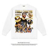 Stephen Curry Shirt Curry Crown Series Printed Long-Sleeved T-shirt Loose Heavy round Neck
