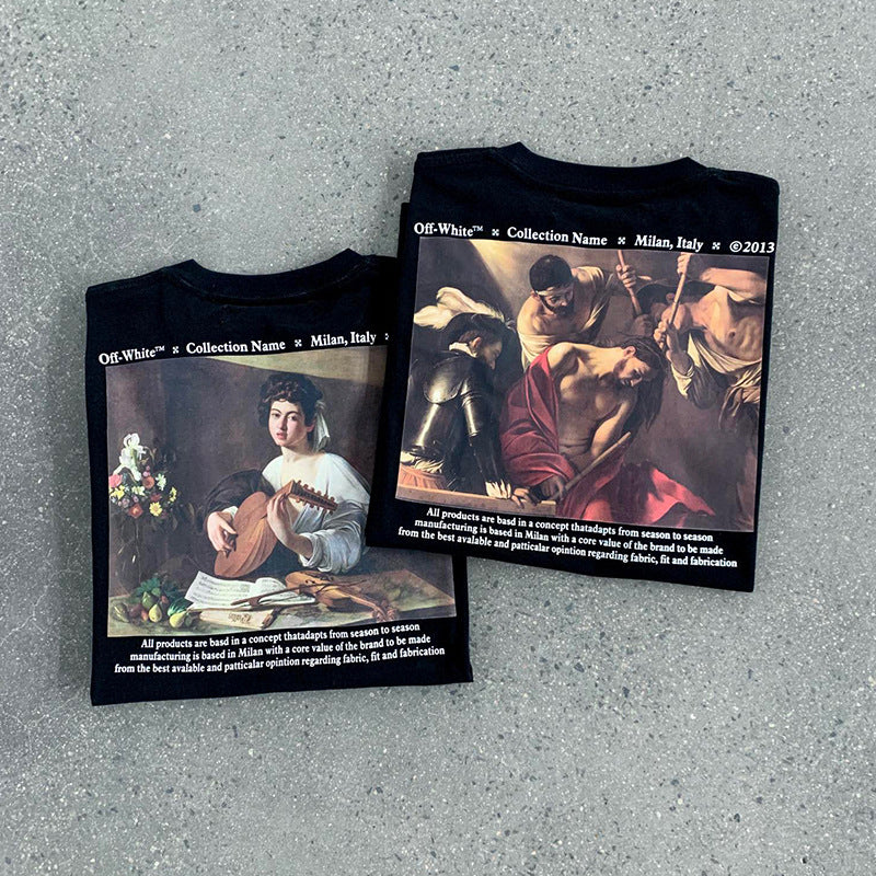 Caravaggio T Shirt Caravaggio Black Oil Painting Men's and Women's T-shirt