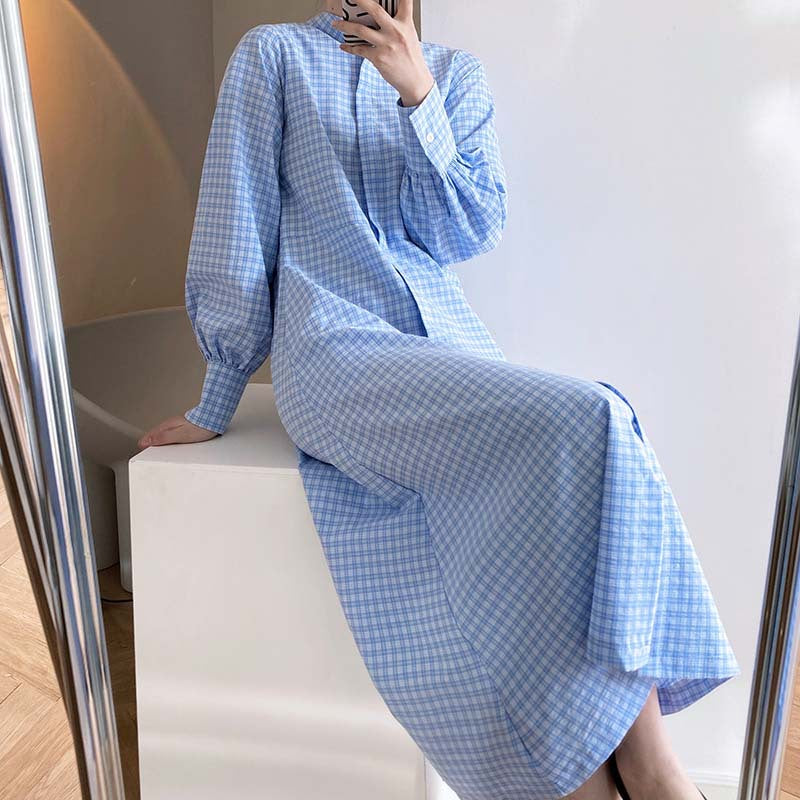 Gingham Dress Spring Plaid Dress Blouse Dress
