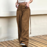 Julia Fox Low Rise Trousers Retro Wide Casual Trousers