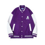 College Jacket Retro Hip Hop Baseball Uniform Embroidered Stand Collar Jacket Student Jacket Men and Women