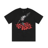 Vlone T Shirts Skull Finger Large V Loose Short Sleeve T-shirt Men and Women High Street Half Sleeve
