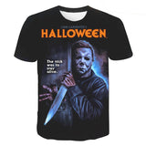 Michael Myers T Shirt Short Sleeve round Neck Pullover Men's Short-Sleeved T-shirt