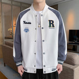 Varsity Jacket Vintage Baseball Jacket Men's Autumn and Winter Letters Printed All-Matching Texture Towel Embroidery Jacket