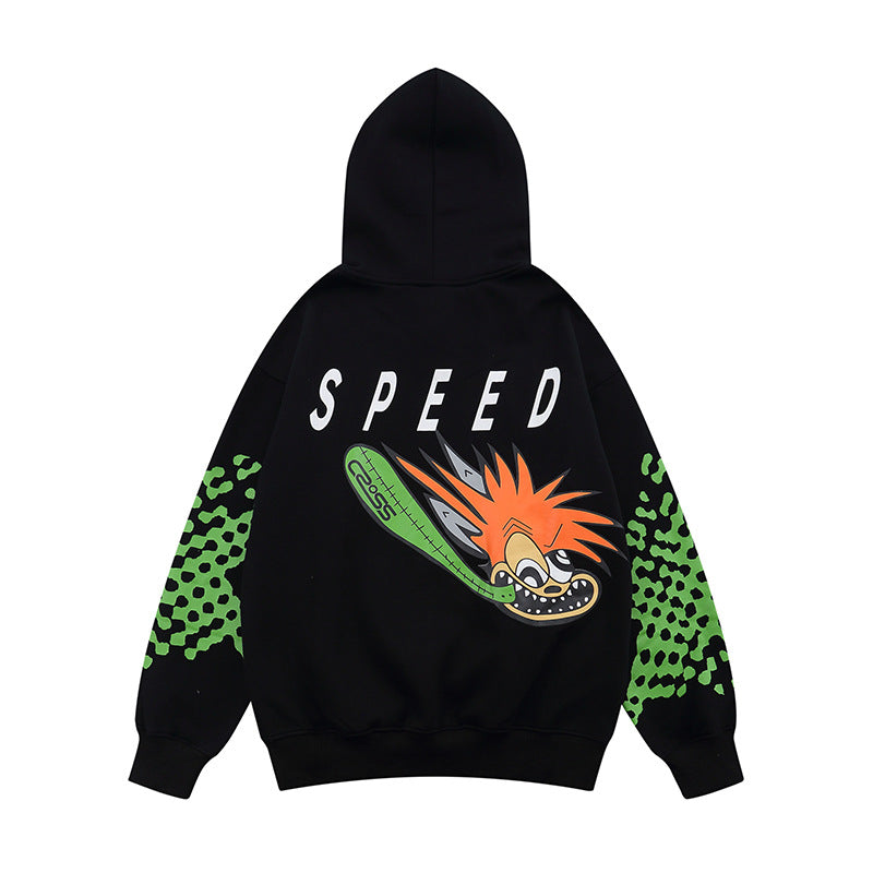 Cactus Flea Market Hoodie Fall/Winter Men's and Women's Printed Velvet Padded Hooded Sweatshirt