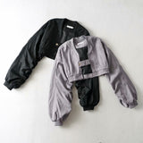 Women Fall Fall Two-Color Jacket Coat Sleeve Pleated Loose Top