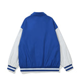 Baby Blue Varsity Jacket Loose Thin Men and Women Baseball Uniform Letter Embroidery