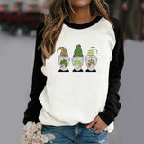 Saint Patrick's Day Closing Clover Leopard Print Long Sleeve T-shirt