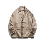 Men's Casual Suit Man Blzer Stitching Plaid Blazer Men's I Retro Loose Lapels Jacket Top