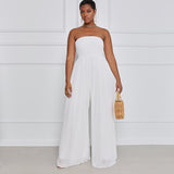 Wide Leg Summer Chiffon High Waist Jumpsuit Pants Women's Jumpsuit Summer Jumpsuit