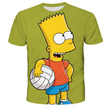 Homer Simpson Shirt Summer Digital Printing Sports Casual Short Sleeve T-shirt