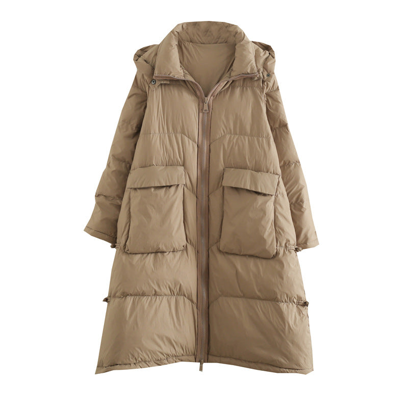 Women Winter Coats Puffer Jacket down Coat Mid-Length Detachable Hooded Pocket down Jacket Warm Jacket
