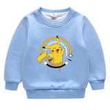 Children Pokemon Pikachu Hoodie Brushed Hoody Double Layer Thickened