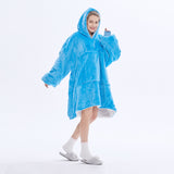 Hoodies Blankets plus Size Hooded Lazy Blanket Sweatshirt Lamb Flannel Double Layer Home