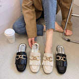 Women Open Toe Sandals Flats Spring Tassle Fashion Slippers Lazy