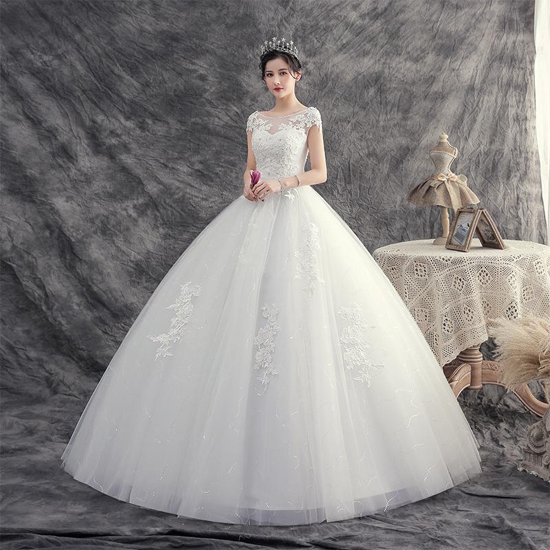 Women's Evening Dress Ball Gown Princess Quinceanera Wedding Dresses Simple Small Dream White Romantic Wedding Dress