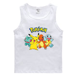 Children Pokemon Pikachu T Shirt Cotton Leisure Sweat Absorbing Sports Vest