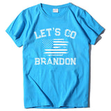 Let's Go Brandon T Shirt Letter Print Short-Sleeve T-shirt for Women