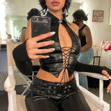 Music Festivals Rave Outfits Girls Tops Spring and Summer Women's Clothing Fashion Sexy Cutout Vest