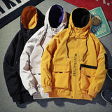 Yellow Varsity Jacket Men's Autumn Coat All-Matching Work Clothes Casual Jacket Top