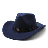 Cowboy Hats Western Cowboy Hat Woolen Jazz Top Hat Male Ladies' National Style Broad-Brimmed Hat