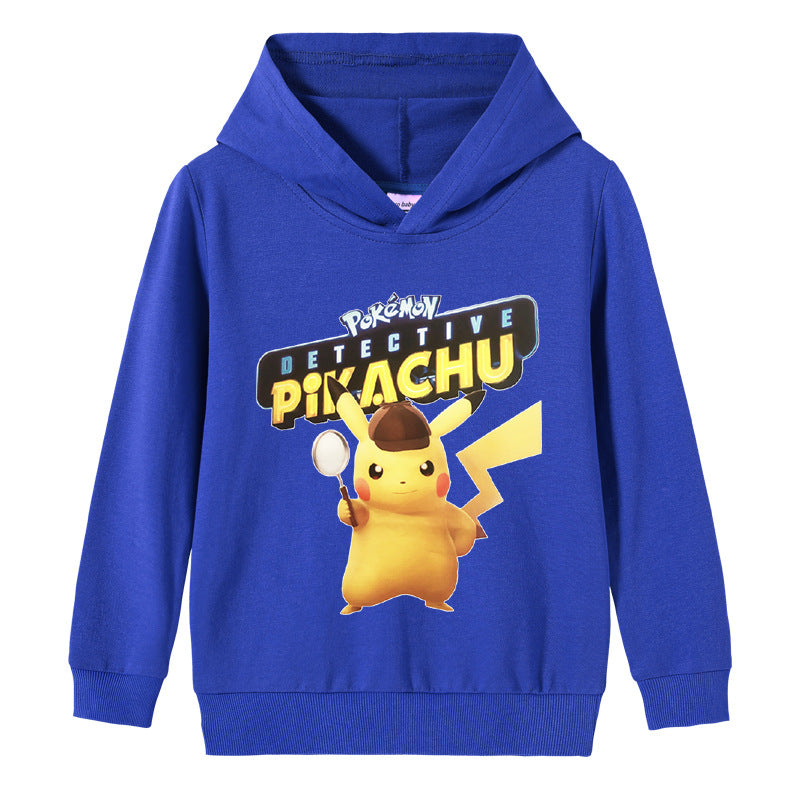 Children Pokemon Pikachu Hoodie Spring and Autumn Boys and Girls Cotton Hooded Sweater
