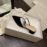 Nude Block Heels Closed Toe