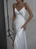 Bridesmaid Dress Spring/Summer Long Dress Sexy Spaghetti Straps Sleeveless V-neck Dress Small Dress