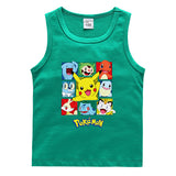 Children Pokemon Pikachu T Shirt Summer Casual Solid Color
