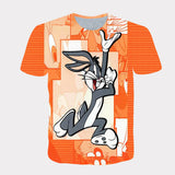Bugs Bunny Shirt Spring And Summer New Men'S Short-Sleeved Printed 3d Cartoon Bugs Bunny T-Shirt For Children'S Clothing