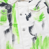 Men Denim Coat Jean Jackets Hand Painted Graffiti Denim Jacket Men Street Hip-Hop Loose Lapels Denim Clothes Jacket