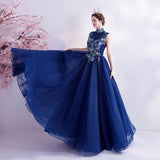 Women'S Evening Dress Ball Gown Princess Quinceanera Wedding Dresses Blue Bridal Evening Dress Host Engagement Dress Female