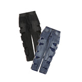 Mens Fall Outfits Worn Looking Washed-out Loose Wide Leg Straight Jeans Men's Slippers Floor Pants