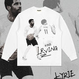 Kyrie Irving Shirt Kyrie Irving Printed Long Sleeve T-shirt Cotton round Neck