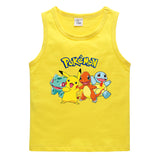 Children Pokemon Pikachu T Shirt Cotton Leisure Sweat Absorbing Sports Vest