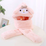 My Melody Hat Cute Cartoon Hat Scarf Gloves One-Piece Sleeve Cap StellaLou Children Autumn and Winter Plush All-in-One Warm Keeping Suit Kulomi