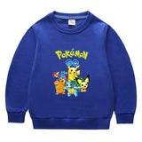 Children Pokemon Pikachu Hoodie Spring and Autumn Solid Color Hoodie Cotton