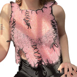 Music Festivals Rave Outfits Girls Tops Summer Women's Fashion Sexy Slim Vest