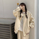 Cream Color Varsity Jacket Vintage Baseball Uniform