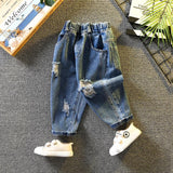 Toddler Boys Pants Boys' Ripped Jeans Spring and Autumn Loose