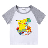 Children Pokemon Pikachu T Shirt Short Sleeve T-shirt Cotton Leisure Sports