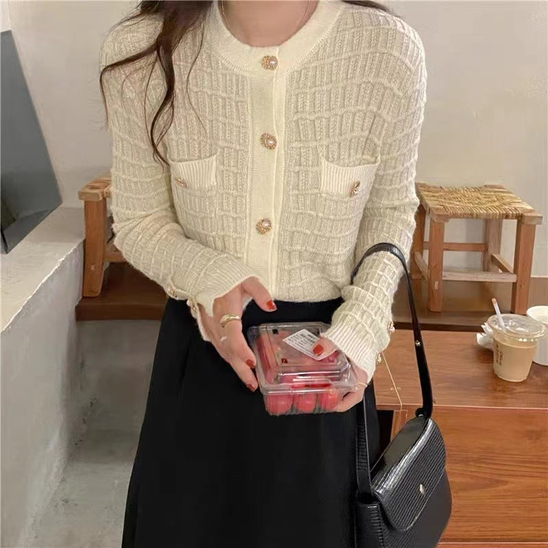 Preppy Aesthetic Sweater Autumn Crew Neck Sweater Coat Women's Top